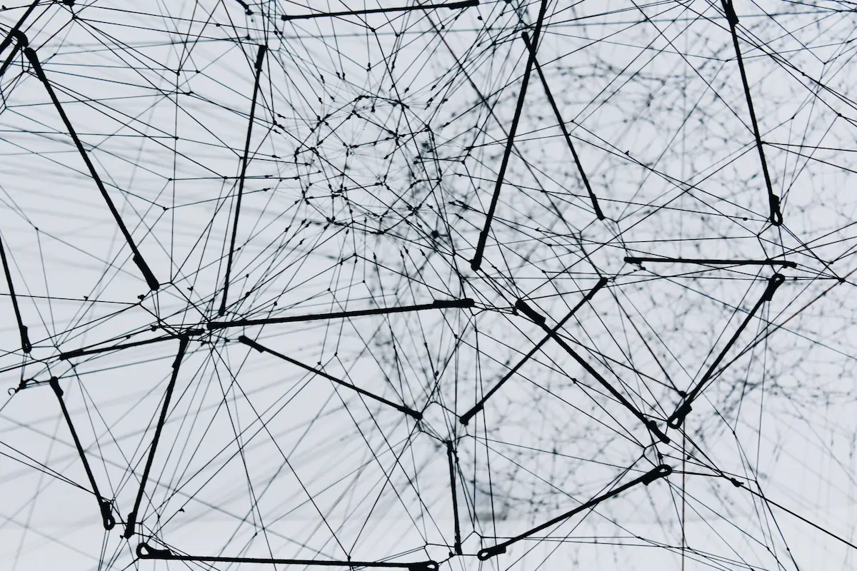 A network of interconnected lines and nodes